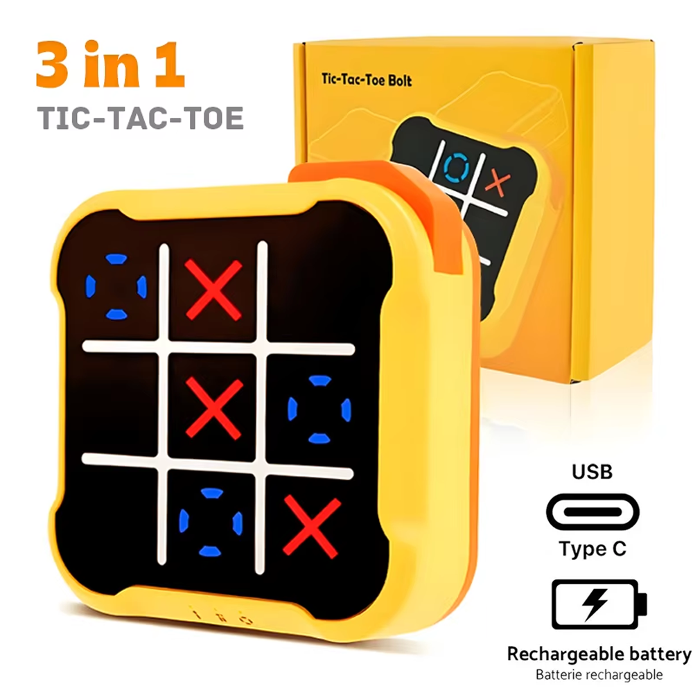 Board Game English For Kids - 3in1 Electronic TIC-TAC-TOE Bolt Chess Game