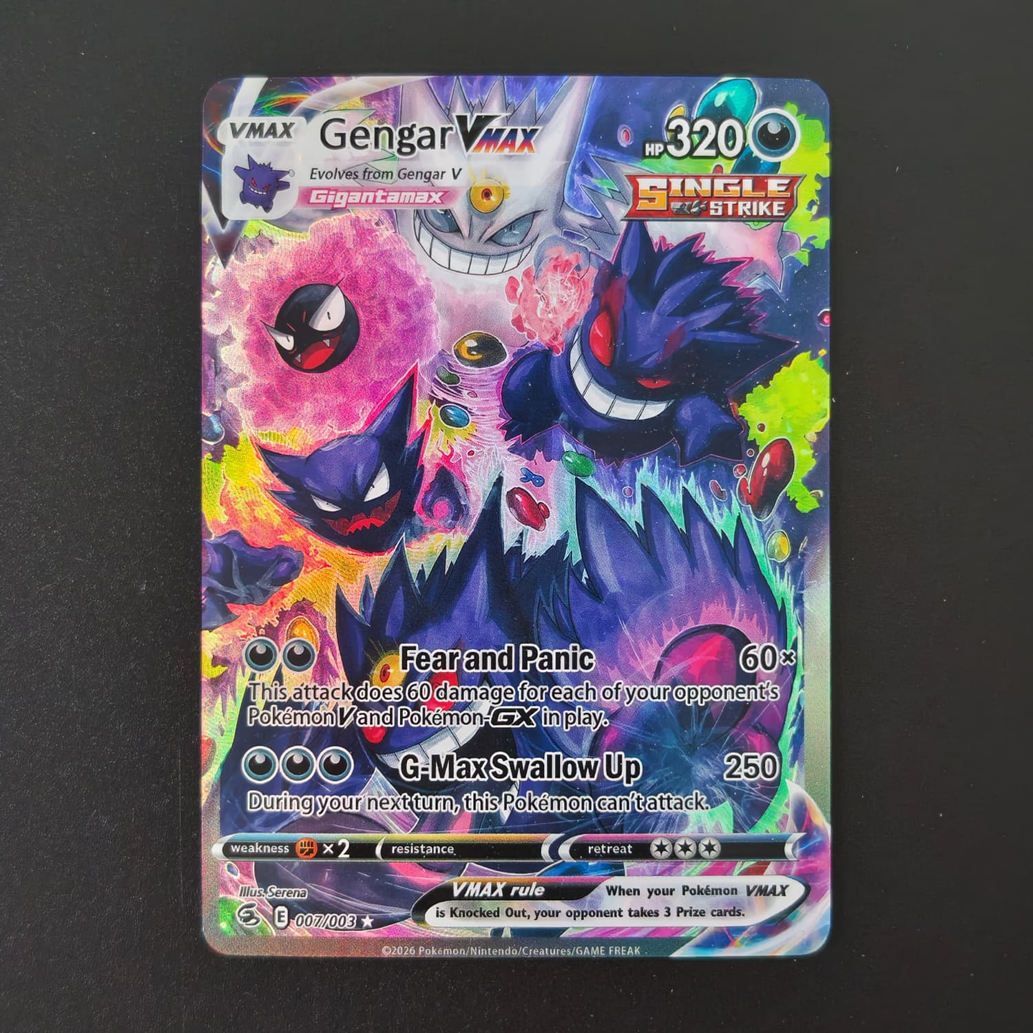 Board Game English - DIY Pokemon Gengar VMAX 007/003 Holographic